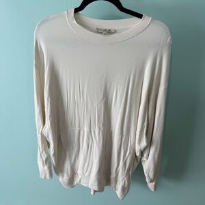 Express One Eleven Women Faded Cream Pocket In Front Sweatshirt Size Medium